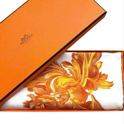 HERMES SILK SCARF GAVROCHE TULIP MANIA STYLISH MINT