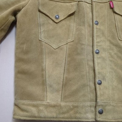 AERO LEATHER 3RD TYPE SUEDE LEATHER JACKET TROY MILLS WOOL BLANKET SIZE M