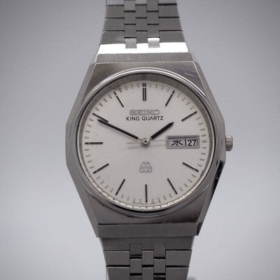 SEIKO KING QUARTZ TWIN QUARTZ 9443-7000 WHITE DIAL MENS WATCH JDM VINTAGE 1980