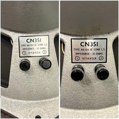 VITAVOX CN351 15 OHM 38CM WOOFER UNITS PAIR - TESTED WORKING -