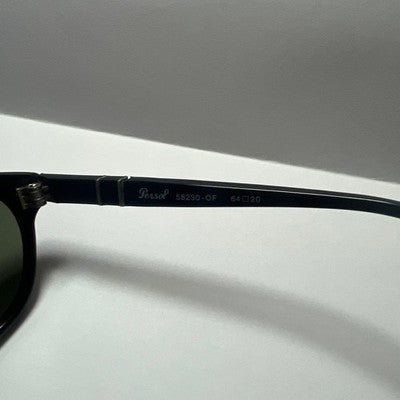 PERSOL 127 95 TERMINATOR 2 SUNGLASSES BLACK FRAME GREEN LENS MADE IN ITALY