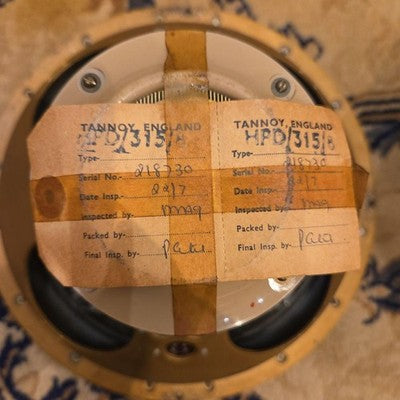 TANNOY MONITOR HPD 315A 12INCH COAXIAL SPEAKER UNIT PAIR WITH NETWORK UK MADE