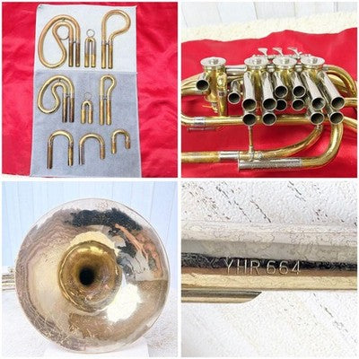 YAMAHA YHR-664 FULL DOUBLE FRENCH HORN F/BB W/MOUTHPIECE CASE SERVICED