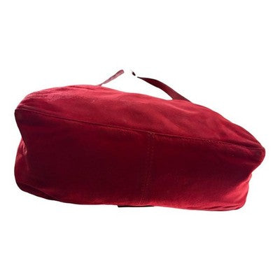 FENDI MAMMA BUCKET SHOULDER BAG RED SUEDE LEATHER HANDBAG WITH DUST BAG