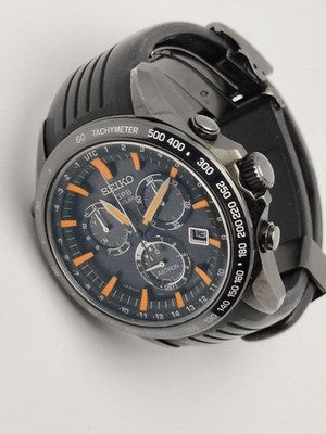 SEIKO ASTRON SBXB017 8X82 GPS SOLAR CHRONOGRAPH BLACK ORANGE MEN'S WATCH