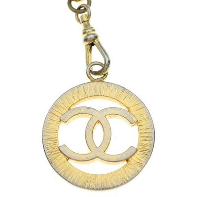 CHANEL COCO LOGO ROUND CHARM CHAIN BELT GOLD PLATE 1984 STAMPING VINTAGE FROM JP