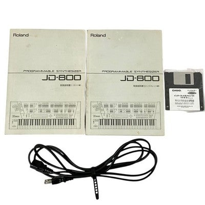 ROLAND JD-800 SYNTHESIZER 61-KEY KEYBOARD W/ CASE MANUAL DISK FROM JAPAN