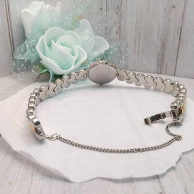 JUNGHANS BRACELET-STYLE WOMEN'S WATCH WITH STONES GERMAN MADE ROUND FACE