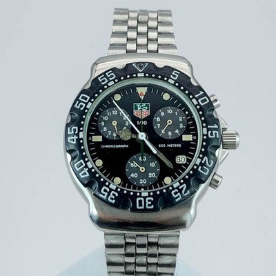 TAG HEUER FORMULA 1 CHRONOGRAPH 571.513 BLACK DIAL QUARTZ MEN'S WATCH VINTAGE