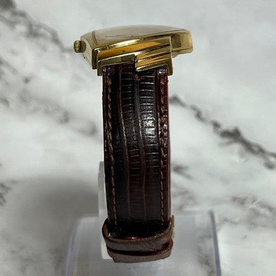HAMILTON VENTURA 6250 MEN'S GOLD QUARTZ WATCH BROWN LEATHER BELT VINTAGE