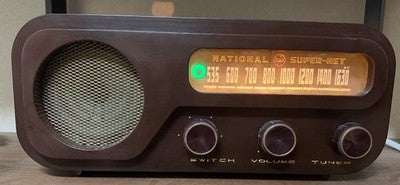 NATIONAL DX-335 VINTAGE VACUUM TUBE RADIO MAGIC EYE SHOWA RETRO JAPAN RARE