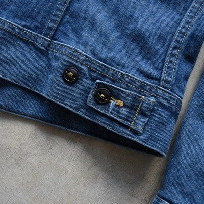 LEE 101-J DENIM JACKET INDIGO 70S 80S VINTAGE MEN SIZE XL MADE IN USA USED