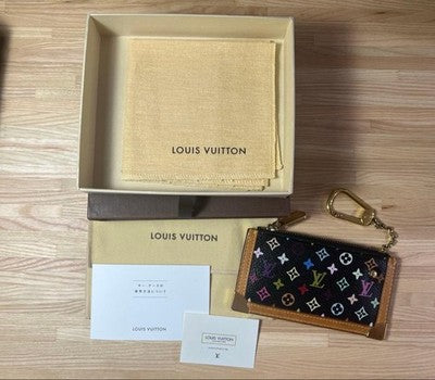 LOUIS VUITTON M92654 MONOGRAM MULTICOLORE COIN CASE WITH KEY RING LADIES