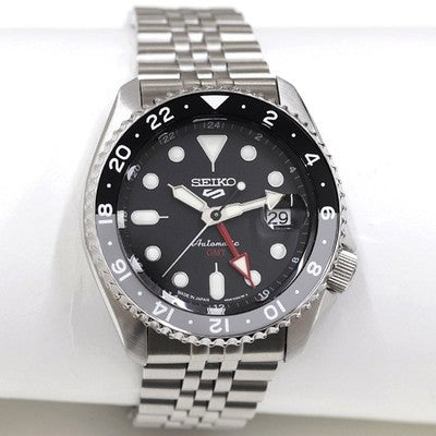 Seiko 5 Sports GMT SBSC001 4R34-00A0 Automatic Watch Black Dial Used from Japan