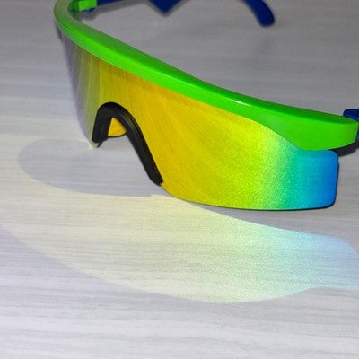 OAKLEY BLADES VINTAGE SUNGLASSES USA MADE Y2K NEON GREEN/BLUE 1988