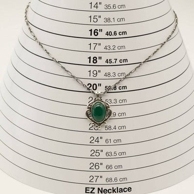GEORG JENSEN 2019 GREEN AGATE STERLING SILVER NECKLACE 25-857 WITH BOX