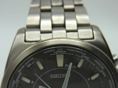 SEIKO BRIGHTZ SBFT003 TITANIUM SOLAR RADIO WORLD TIME MEN'S WATCH 39MM JAPAN