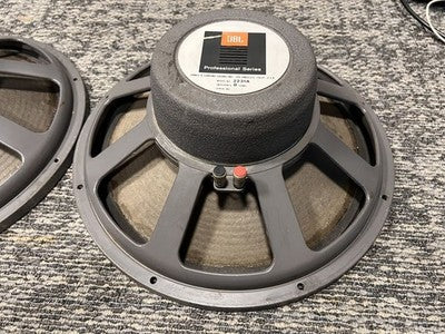 JBL 2231A 15-INCH CONE WOOFER SPEAKERS PAIR WORKING TESTED USED FROM JAPAN
