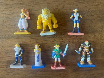 NINTENDO LEGEND OF ZELDA OCARINA OF TIME MINI FIGURE 7 SET RARE USED