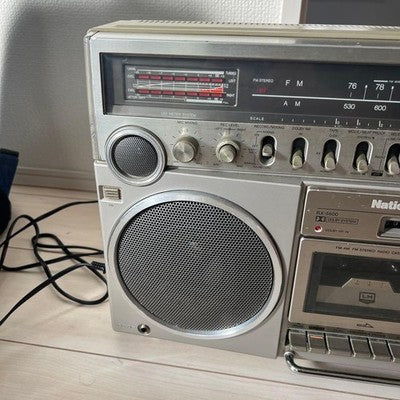NATIONAL RX-5500 BOOMBOX RETRO RADIO CASSETTE PLAYER SILVER USED FROM JAPAN