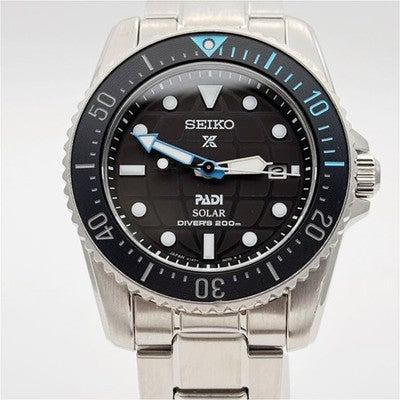SEIKO PROSPEX PADI V147-0CS0 SOLAR DIVER 200M WATCH BLACK DIAL JAPAN GOOD