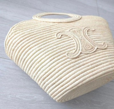 CELINE BRAIDED PANIER RAFFIA BASKET BAG SS2025 NATURAL STRAW HANDBAG NEW