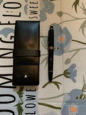 Montblanc Meisterstück Fountain Pen 14K 4810 Black Used /w Box Engraved