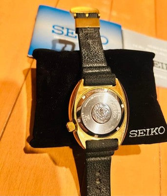 SEIKO PROSPEX SRPC44 AUTOMATIC DIVER 200M GOLD BLACK RARE BOX PAPERS 4R36 WATCH