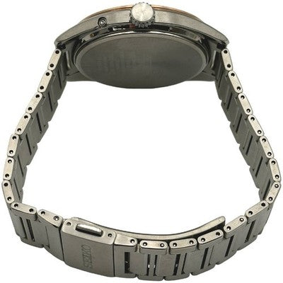 EIKO ASTRON ORIGIN SBXY034 7B72-0AD0 RADIO SOLAR GOLD BEZEL MEN'S WATCH