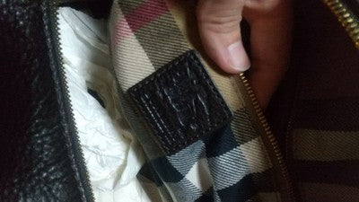 BURBERRY PRORSUM BOSTON BAG SHOULDER BAG LEATHER NOVA CHECK PATTERN USED