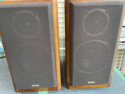 ONKYO D-500II LIVERPOOL BOOKSHELF SPEAKERS PAIR TESTED WORKING W/ PIONEER CABLES