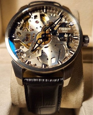 TISSOT T COMPLICATION SQUELETTE HAND WIND SKELETON DIAL MEN WATCH 43MM SWISS