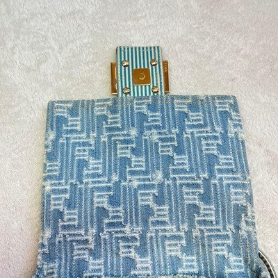 FENDI DENIM ZUCCA MAMMA BUCKET SHOULDER BAG - RARE FASHION ITEM FOR WOMEN