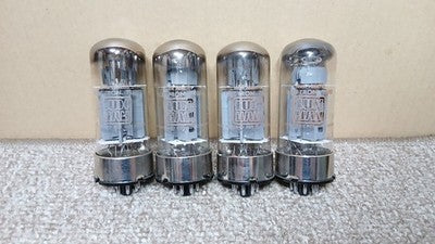LUXMAN 8045G VACUUM TUBES SET OF 4 QUAD TESTED WORKING NO. 10605 JAPAN