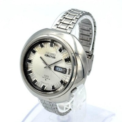 SEIKO 5 ACTUS 6106-8410 UFO CASE 25J AUTOMATIC DAY-DATE 44MM WATCH JAPAN VINTAGE