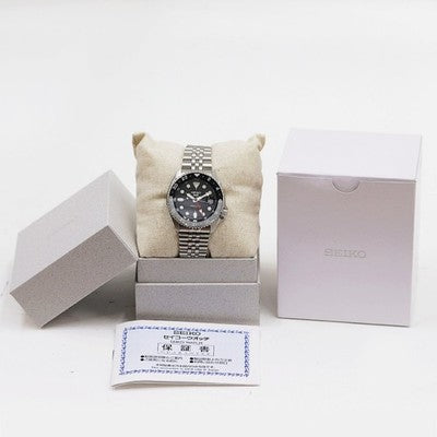 Seiko 5 Sports GMT SBSC001 4R34-00A0 Automatic Watch Black Dial Used from Japan