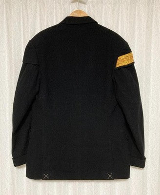 YOHJI YAMAMOTO POUR HOMME 92AW ARMBAND MELTON NAPOLEON JACKET BLACK M 90S