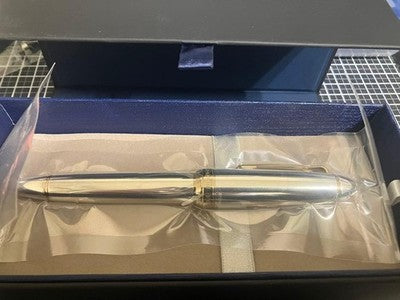 SAILOR PROFIT 21 STERLING SILVER FOUNTAIN PEN 21K GOLD NIB ZOOM NIB W/ BOX