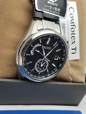 SEIKO BRIGHTZ 8B63 RADIO CONTROLLED SOLAR WORLD TIME TITANIUM WATCH SAGA287 NEW