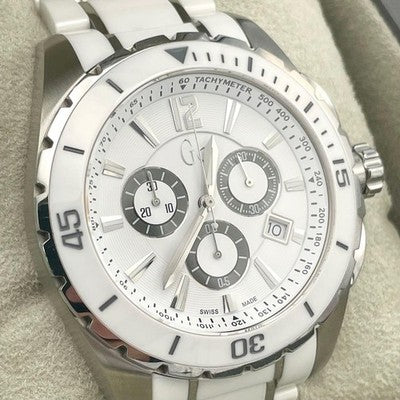 GC GUESSCOLLECTION WHITE CERAMIC CHRONOGRAPH WATCH X76001G1S