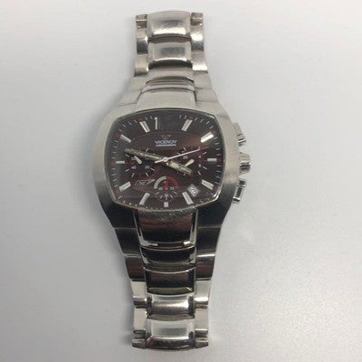 VICEROY FERNANDO ALONSO BLACK & SILVER QUARTZ CHRONOGRAPH USED FROM JAPAN
