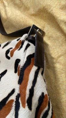 FENDI MAMMA BUCKET SHOULDER BAG, LEOPARD PRINT, CALF HAIR, WOMEN'S FASHION