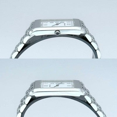 TIFFANY CLASSIC ARABIC RECTANGULAR WATCH STAINLESS STEEL WHITE DIAL BATTERY