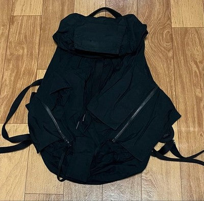 JULIUS ARCHIVE TACTICAL BACKPACK BLACK COTTON NYLON USED EXCELLENT++++