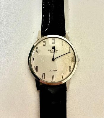 UNIVERSAL GENEVE ALTESSE VINTAGE MANUAL WIND GRID DIAL ROMAN NUMERAL SWISS WATCH