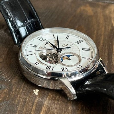 ORIENT STAR MECHANICAL MOON PHASE RK-AM0001S AUTOMATIC STAINLESS LEATHER WATCH