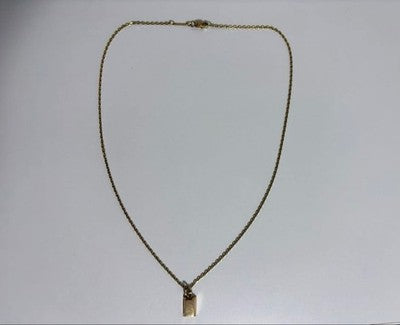 CARTIER 1/8 OZ INGOT PENDANT & 2C LOGO CHAIN SET 750 YELLOW GOLD RARE VINTAGE