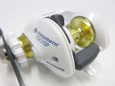 SHIMANO CHINUMATIC 1001 SP WITH SPARE SPOOL REEL FOR BLACK SEA BREAM WHITE AS IS