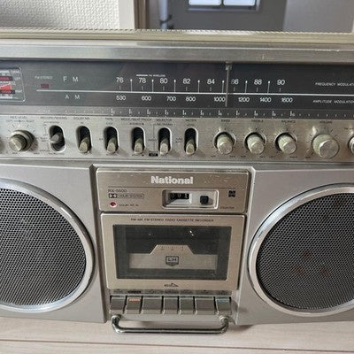 NATIONAL RX-5500 BOOMBOX RETRO RADIO CASSETTE PLAYER SILVER USED FROM JAPAN