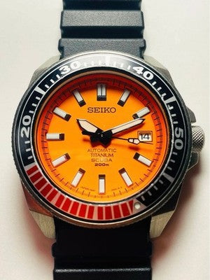 SEIKO SBDA005 7S25-00D0 PROSPEX DIVER AUTOMATIC WATCH ORANGE DIAL TITANIUM CASE